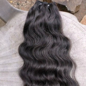 ผมต่อแบบเป็นลอนธรรมชาติสำหรับต่อผม100% ผมมนุษย์ทอแบบคู่สไตล์อินเดีย - Product Image 1