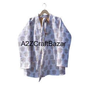 Veste bomber matelassée en coton 100 % pur, faite à la main, pour femmes, broderie florale, col en V, respirante, écologique, décontractée, hiver - Product Image 2