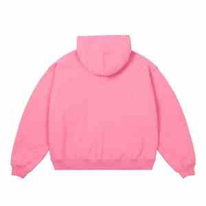 ชุดเซ็ตสเวตสูททรงบ็อกซี่แบบยูนิเซ็กซ์ คุณภาพสูง ผลิตตามสั่ง พร้อมโลโก้  ผ้าคอตตอน 100% หนัก 400 กรัม ผ้าเฟรนช์เทอร์รี่ สีชมพู  แบบมีซิป  ประกอบด้วยเสื้อฮู้ดดี้และกางเกงแทรคสูท - Product Image 3