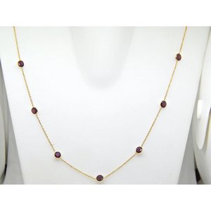 Grenat Minimaliste Délicat Collier ras du cou plaqué or Colliers fins Cadeau pour femme - Product Image 5