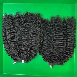 Ensemble de cheveux bouclés birmans vierges bruts, extensions de cheveux bouclés birmans vietnamiens, cheveux bouclés birmans vietnamiens doublement étirés - Product Image 2