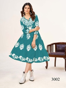 Tunique en rayonne lourde 14 kg, travail de Lucknow, pour femmes, vente en gros - Product Image 2