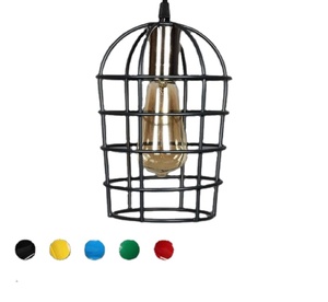 Jaula de alambre de Metal de granja de estilo Vintage Industrial DE ESTADO rústico para colgar lámpara colgante protector de Lámpara diseño curvo raro - Product Image 1