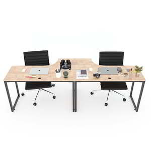 2-Person Minimalist Design Cluster <b>Table</b> 240x70cm Rubber Wood with Assembly Legs HBMN017 <b>for</b> Office Use - Product Image 2