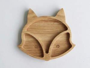 Plato redondo de madera para niños, plato ecológico para niños con tres compartimentos, vajilla de madera natural - Product Image 4