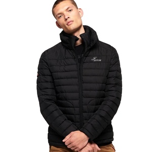 แจ็กเก็ตขนเป็ดสีดำสำหรับผู้ชายเสื้อโค้ทผ้าบุนวมกันหนาวแบบลำลองกันลมปรับแต่งได้ - Product Image 3