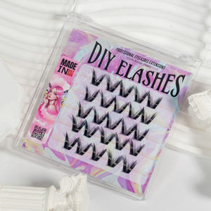 Venta al por mayor pestañas individuales racimo pestañas DIY para extensiones, volumen tenue y natural 0,10mm 8-10-12mm - Product Image 1