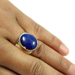 Anillo de lujo de estilo clásico de Plata de Ley 925 con piedras preciosas de lapislázuli natural para fiestas de cumpleaños exportador de joyería fina hecha a mano - Product Image 5