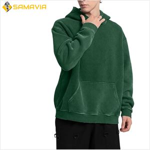 Sweat à capuche élégant surdimensionné délavé à l'acide pour hommes et femmes 100% coton vêtements de mode urbains avec pantalons de survêtement pour l'hiver - Product Image 3