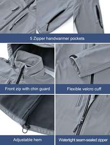 Venta al por mayor Softshell impermeable chaqueta cortavientos a prueba de viento transpirable y chaqueta de rendimiento al aire libre - Product Image 3