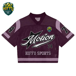 Dernière conception de maillot de football américain avec numéro d'équipe personnalisé prix de gros service OEM de haute qualité maillot de football en maille à la mode - Product Image 1