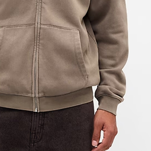 Sudadera Casual para Hombre con Diseño de Color Sólido y Logotipo Personalizado, Mangas Largas, Costuras de Alta Calidad, Cierre de Cremallera y Capucha - Product Image 4