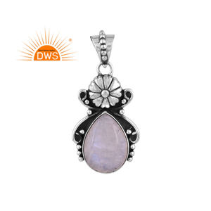 Último diseño plata esterlina oxidada Natural Arco Iris Luna piedra preciosa colgante personalizado joyería fabricante - Product Image 1