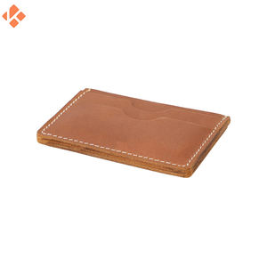 Portefeuille Slim Smart en cuir véritable avec logo personnalisé pour cartes de crédit, petit sac à main avec fermeture à bouton et clip, pochette pour cartes de quantité minimale de commande - Product Image 6