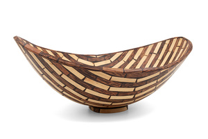 Cuencos Ovalados de Madera de Coco con Patrón de Zebra, Ecológicos, Hechos a Mano, con Incrustaciones de Concha, Aptos para Alimentos, Vajilla de Madera de 31 cm - Product Image 2