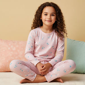 Conjunto de Pijama de Algodón Suave para Niñas, Ropa de Dormir Transpirable para Niños, Ajuste Cómodo, Estampados Lindos y Ropa para Dormir - Product Image 6