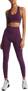 Leggings de yoga taille haute sans couture gris uni longueur intégrale avec taille élastique pour femme, pantalon extensible en Spandex/Elastane, marque personnalisée GA02 - Product Image 2