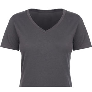 T-shirt personnalisé pour femme, col rond, manches courtes, couleur unie, respirant, tissu en polaire biologique écologique, marron, tout - Product Image 4