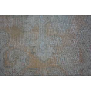 Alfombra turca Vintage Beige clásica 3,5X3,5 pies Diseño de retazos hecho a mano Lana Viscosa Rectangular Pasillo para vivir 4m Látex - Product Image 5