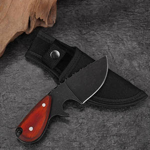 Cuchillo de Supervivencia para Exteriores, Buceo y Camping, Alta Dureza, Forjado a Mano en Acero Inoxidable, Hoja Fija con Botón de Empuje y Funda, OEM, Portátil - Product Image 3