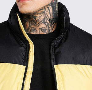 OEM jaune et noir personnalisé doudoune hommes hiver bulle rembourré vestes homme hommes vestes 2022 - Product Image 3