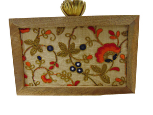 Sac à main indien brodé à la main perle tissu ethnique mariage cadeau fête sacs poignet sac à main sacs à main Vintage inde boîte de fête sac - Product Image 4