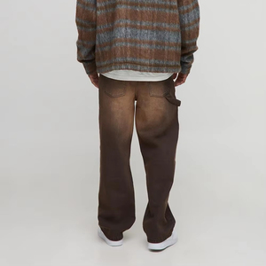 กางเกงยีนส์ชายทรงตรงทรงหลวมสไตล์วินเทจซักได้แนวสตรีทแวร์จากโรงงาน - Product Image 1