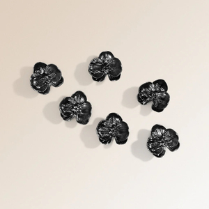 Bouton en forme de fleur noire élégante poignée de tiroir en métal Design floral décoratif matériel d'armoire de meubles - Product Image 3