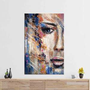 Tableau sur toile imprimé : Décoration élégante avec portrait abstrait de femme, TOILE ENVELOPPEE - Product Image 1