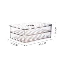 Boîte de rangement pour aliments à 2 étages, multifonctionnelle, pour réfrigérateur, bac à fruits et légumes