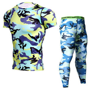 Custom Logo Men Sportswear Compression Long Sleeve Shirt Fitness Gym <b>Pants</b> Polyester Suit compression Set for Men OEM <b>Support</b> - Product Image 6