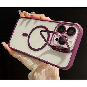 Custodia per iPhone 17 2025 in metallo con anello magnetico per fotocamera e protezione per obiettivo, colore Rosso Vino - Product Image 1