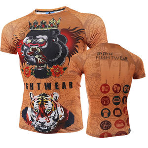Chemise de compression personnalisée MMA/BJJ à manches courtes avec logo de surf Rashguard de Jiu Jitsu sublimé Concevez votre propre Rash Guard personnalisé - Product Image 4