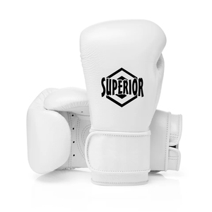 Guantes de boxeo profesionales de cuero de vaca impermeables para entrenamiento de combate en escenas deportivas Muaythai para artes marciales - Product Image 1