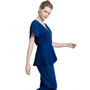 BEST SELLING <b>scrub</b> <b>tops</b> with logo doctors wide leg nurse uniform long sleeve <b>scrubs</b> hospital patients gowns FMF manufacturers - Product Image 1