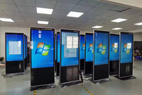 Lcd Totem Android dalam ruangan berdiri lantai 32/43/49/55 inci layar sentuh tanda Digital dan tampilan iklan Lcd