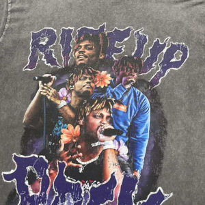 <b>Men's</b> Retro Style T-<b>Shirt</b> Casual 100% Cotton Washed American Street Trendy Loose Printed Solid Design <b>Silk</b> Screen Anti-Wrinkle - Product Image 2