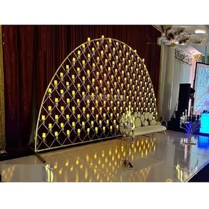 Elegant <b>Wedding</b> <b>Backdrop</b> Candle Holder <b>Stand</b> Graceful <b>Wedding</b> Event Candle Wall <b>Backdrop</b> Modern Reception Stage Candle Wall - Product Image 3