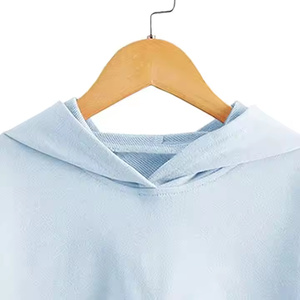 เสื้อครอปมีฮู้ดสำหรับผู้ชายเสื้อครอปย้อมสีล้วนระบายอากาศได้ดีผ้าโพลีเอสเตอร์/ ผ้าฝ้ายน้ำหนักเบา - Product Image 3