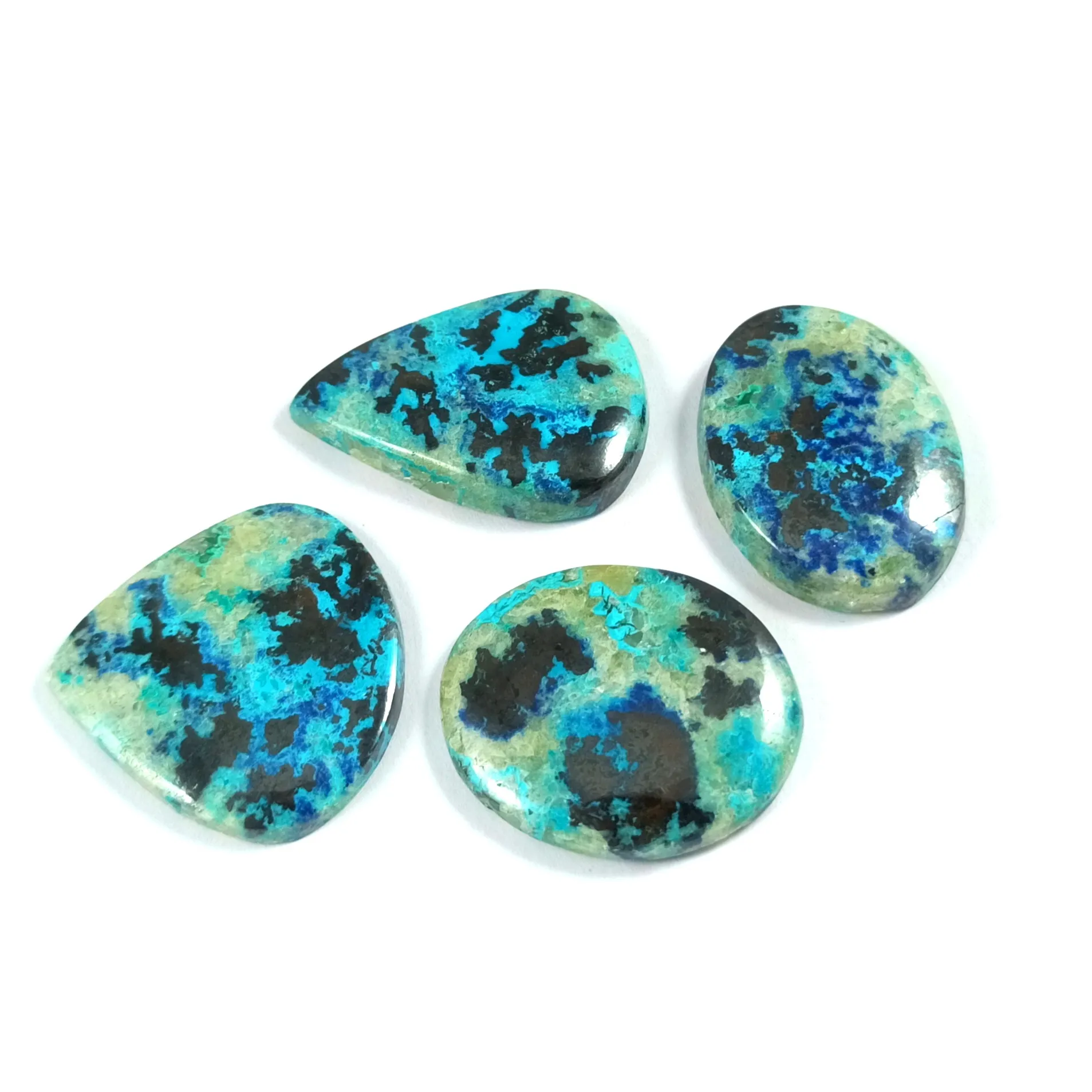 자연 Chrysocolla 카보 숑 자연 블루 chrysocolla 돌 도매 카보 숑 보석