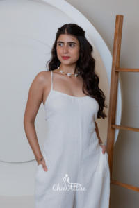 Femmes 2024 Summer Newest White Pocket Cargo Rompers Playsuits Sleeveless Loose Elegant Female Wide Leg Jumpsuit For Women's - Product Image 4