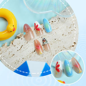 Island Vacation Almond Boutique Wearable Nail 3d Étoile de mer tridimensionnelle Handpoint Diamond Nail Art Produit fini - Product Image 3