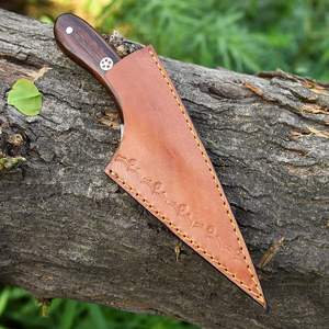 Cuchillo de caza hecho a mano de Damasco Skinner con Funda de cuero OEM compatible con espiga completa para Camping y supervivencia cuchillo de caza - Product Image 3