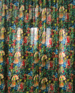 Hermosas cortinas negras de algodón con estampado Floral, elegantes cortinas indias con decoraciones de ventanas textiles suaves para el hogar para cenefas de habitación - Product Image 5