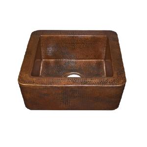Évier de bar en cuivre carré de 20 "fait à la main personnalisé Évier de cuisine en cuivre à double paroi fait à la main en cuivre mat personnalisé fabricant fournisseur - Product Image 3