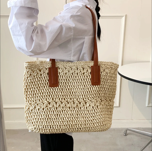 Bolsa de Mano Tejida a Mano de Alta Calidad, Linda Bolsa de Paja, Bolsas de Playa de Macramé, Directamente del Proveedor Indio - Product Image 2