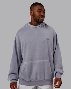 Losefit เสื้อฮู้ดแบบสวมหัวสำหรับผู้ชายเสื้อสเวตเตอร์แบบสวมหัวผ้าคอตตอนโอเวอร์ไซส์ดีไซน์สไตล์สตรีทแบบกำหนดเอง - Product Image 4