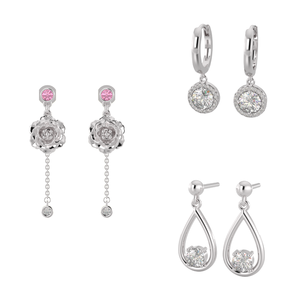 Customized Sterling <b>Silver</b> Rhodium & Gold Plated Zircon Earrings for Women & Children-Wedding & Party Gift - Product Image 2