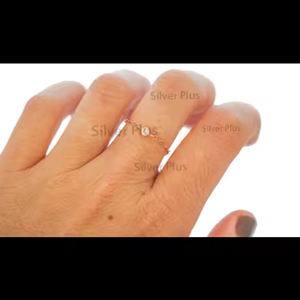 Prix de gros Lunette naturelle sertie de diamants en or rose massif 14 carats Bague à chaîne Style classique pour mariage, fiançailles, fête et anniversaire - Product Image 5