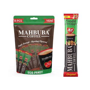 Mahbuba กาแฟสำเร็จรูปรสเฮเซลนัท8ชิ้นในดอยแพ็กบรรจุกล่องที่อุดมไปด้วยกลิ่นหอมผสมครีมรสชาติกลมกล่อม17gr เกรดสูง - Product Image 1